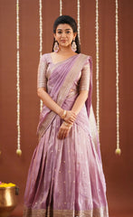 Lavender Gaji fancy silk half saree