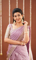 Soft pastel half saree for ceremonies