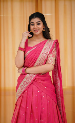 special occasion half saree gift for daughter