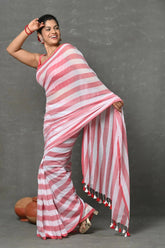 Tyohaar Red Mul Cotton Handloom Saree