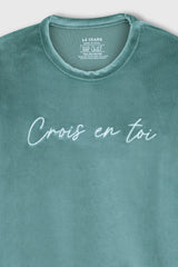 teal velour kidswear