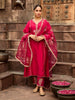Organza Pink Dupatta Featuring Delicate Lace Work