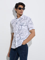 White cotton shirt for men