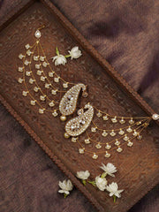 White Paisley Gold Plated Jadau Kundan Earrings – ME1139