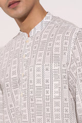 White cotton kurta for men