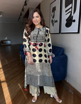Zarqiya Ajrakh polka print Crepe Set