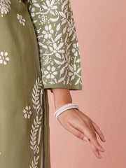 Premium Rayon White Chikankari Straight Kurti