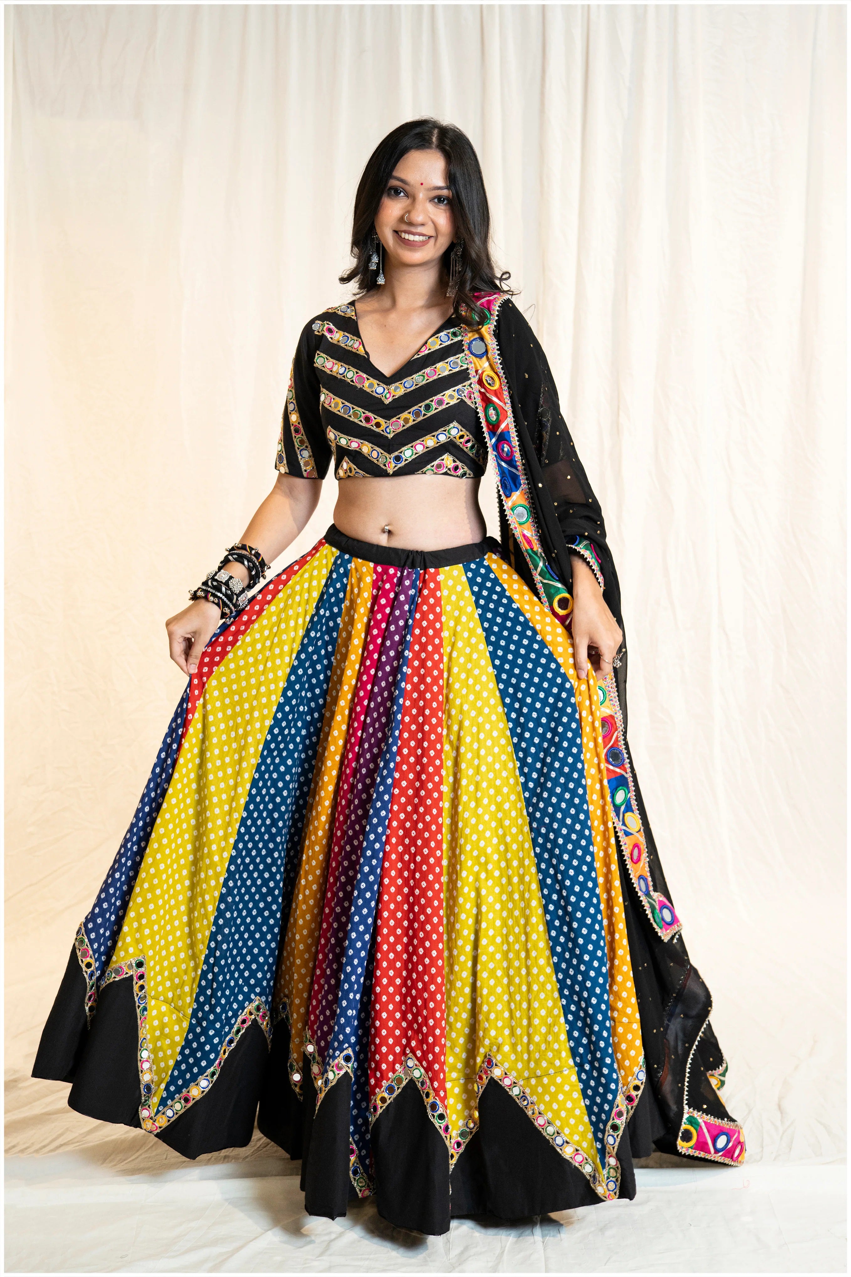 Women’s Black Bandhani Skirt