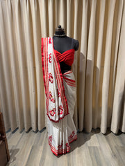 White saree for Ganpati