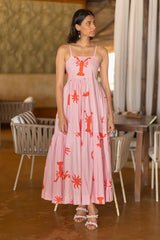 Pink lobster print dress