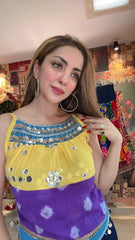 halter neck mirror work top