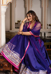 Purple silk lehenga