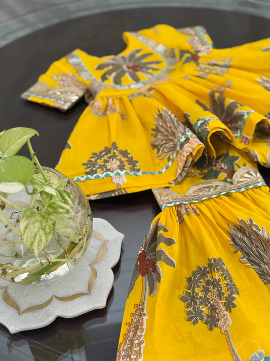 Sunshine Yellow Yoke Sharara Set – By Reet Lifestyle