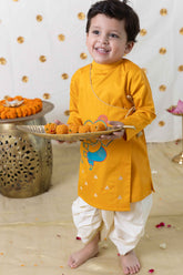 Yellow Ganesha Boy's Kurta Dhoti Set