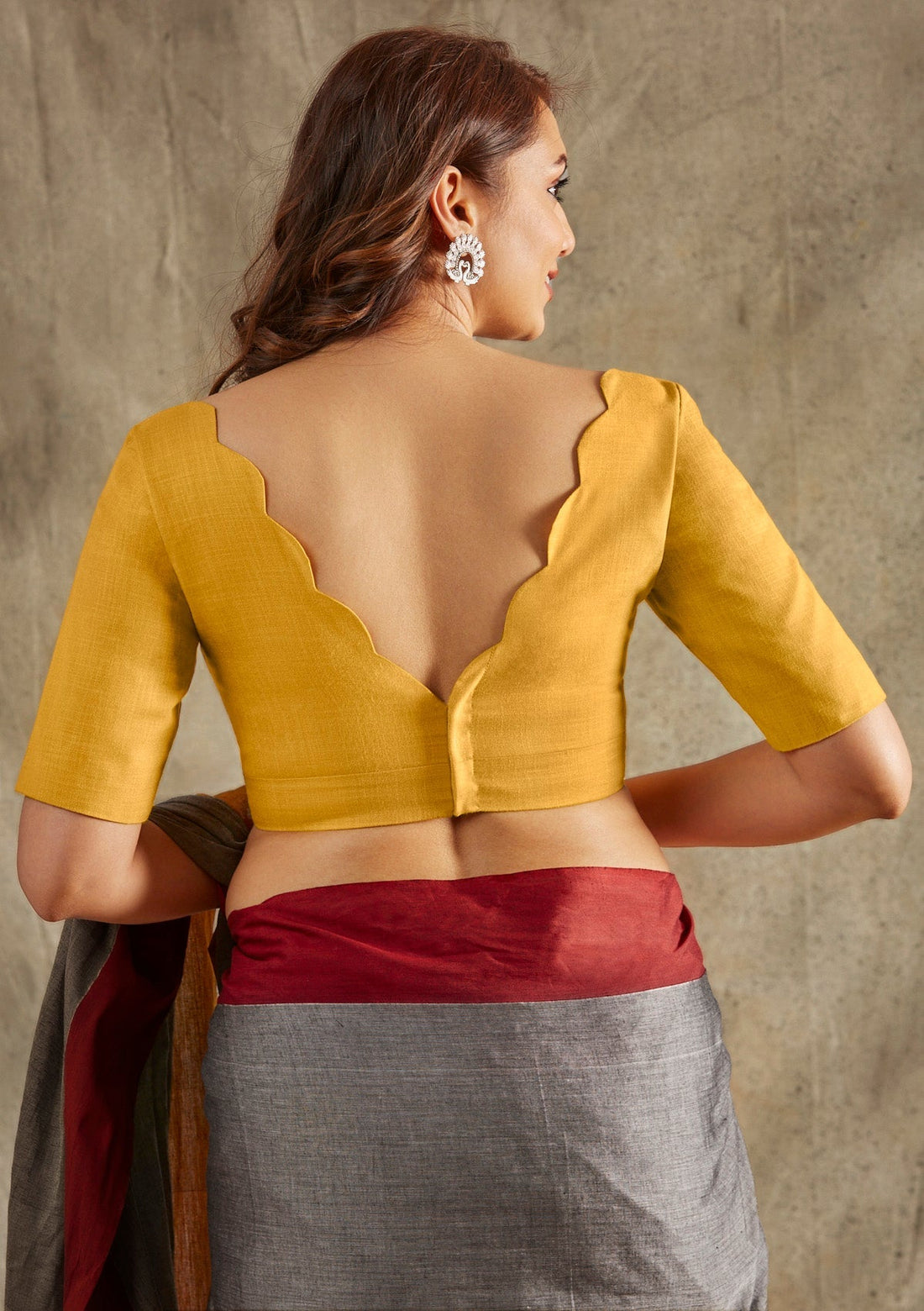 Back open blouse design