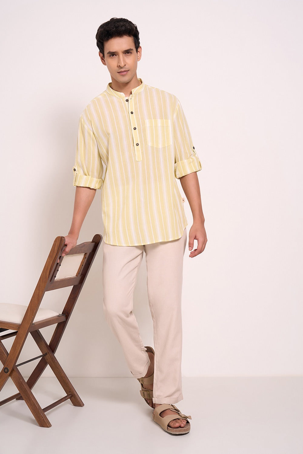 Textured fabric kurta