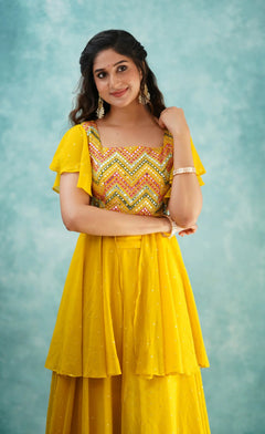 sequinned top and skirt