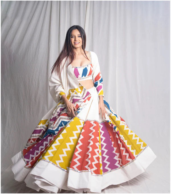 Women’s Zig and Twirl Skirt Set Off White