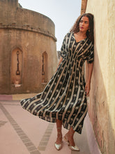 Zohra Black White Flare Maxi Dress