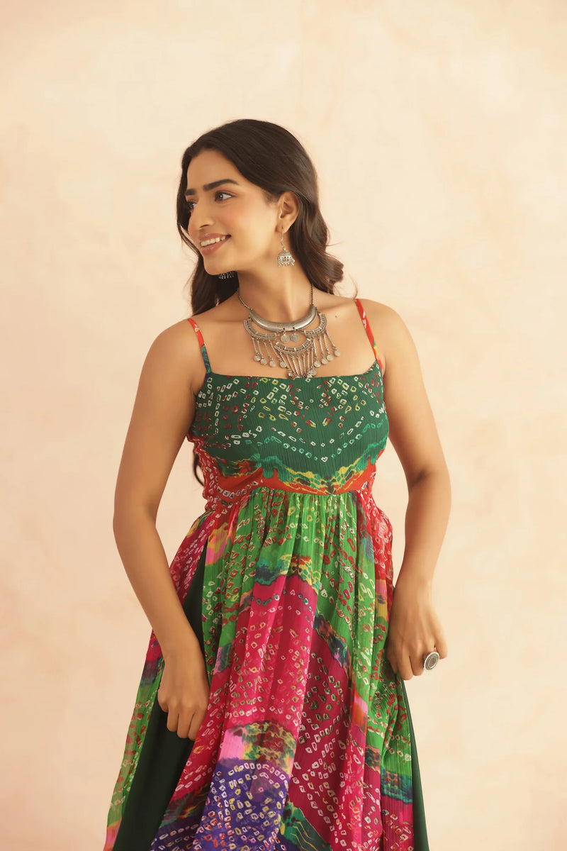 Royal Amethyst Bandhani Georgette Kurta Set