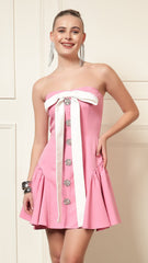 Blush Pink Strapless Mini Dress