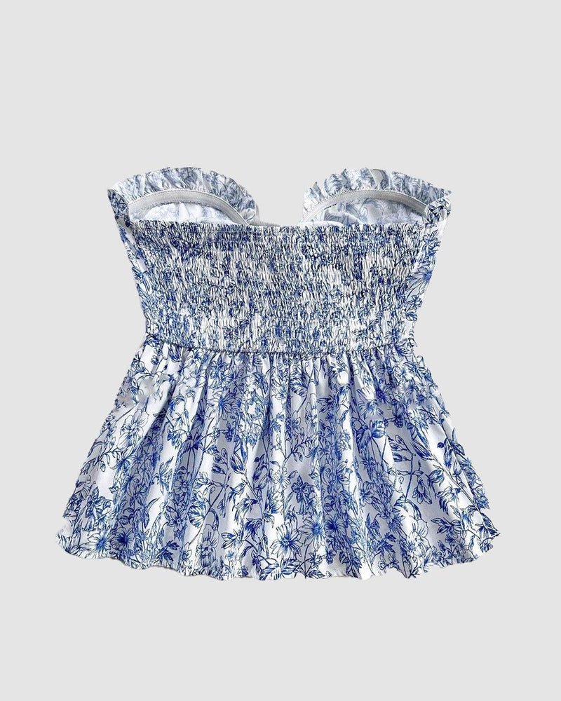 Floral print tube top