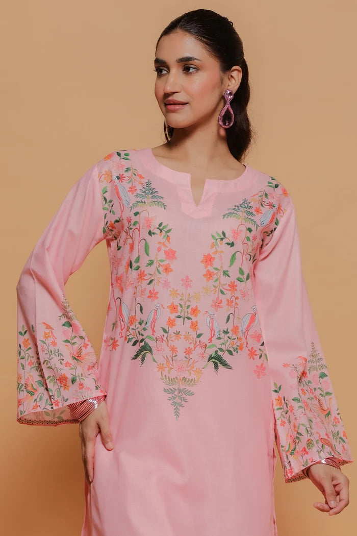 Ikat Printed Lawn Cotton Co-ord Set with Farsi Pants