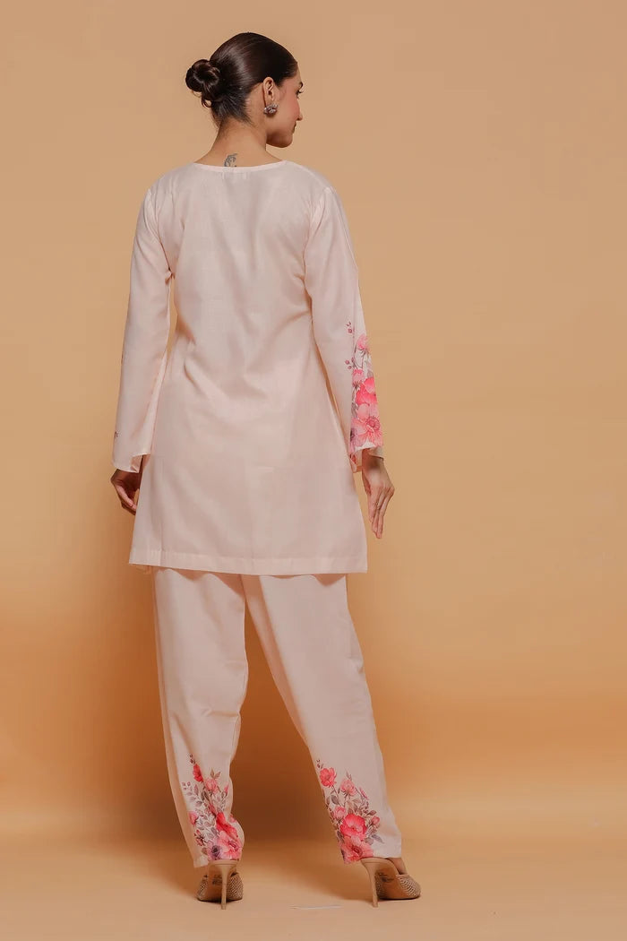 Ikat Printed Lawn Cotton Co-ord Set with Farsi Pants