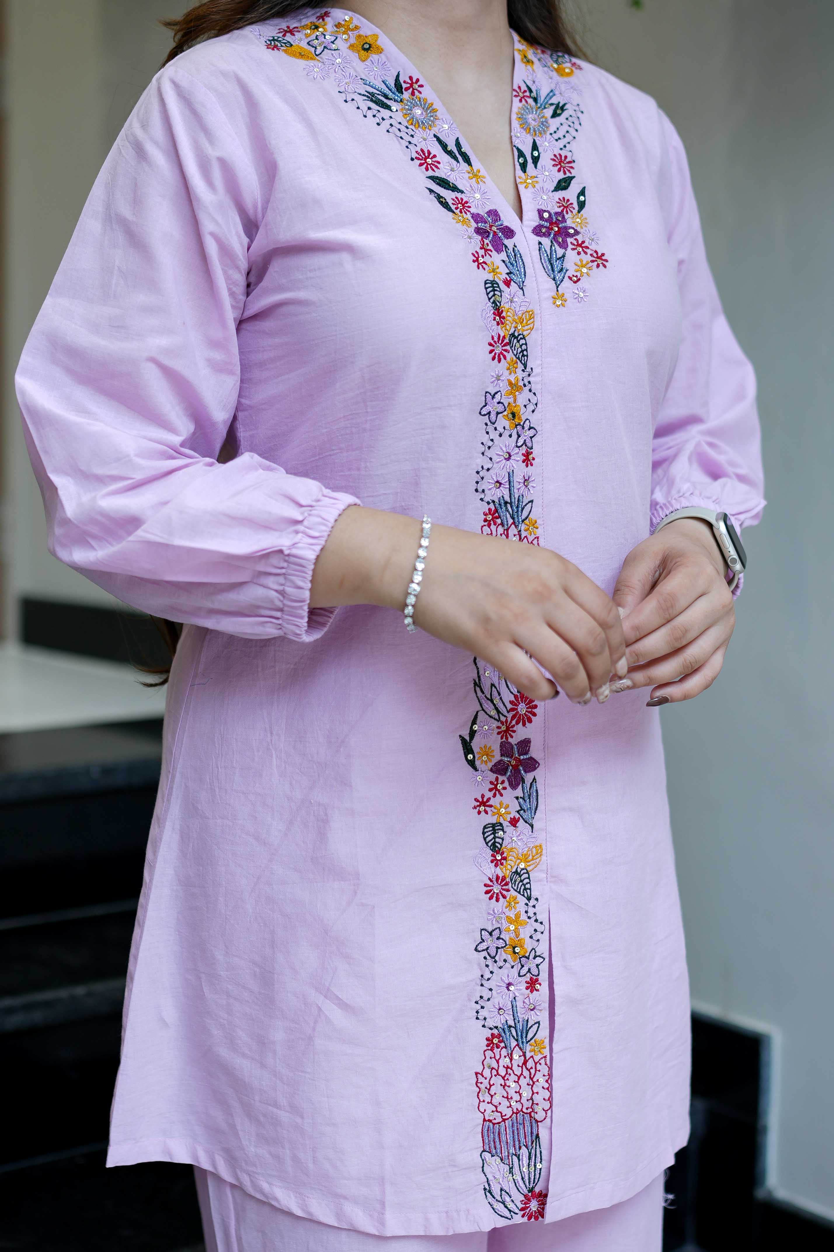 Vrinah Cotton Embroidered Coord Set