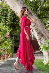 Pink Bandhani dress for women