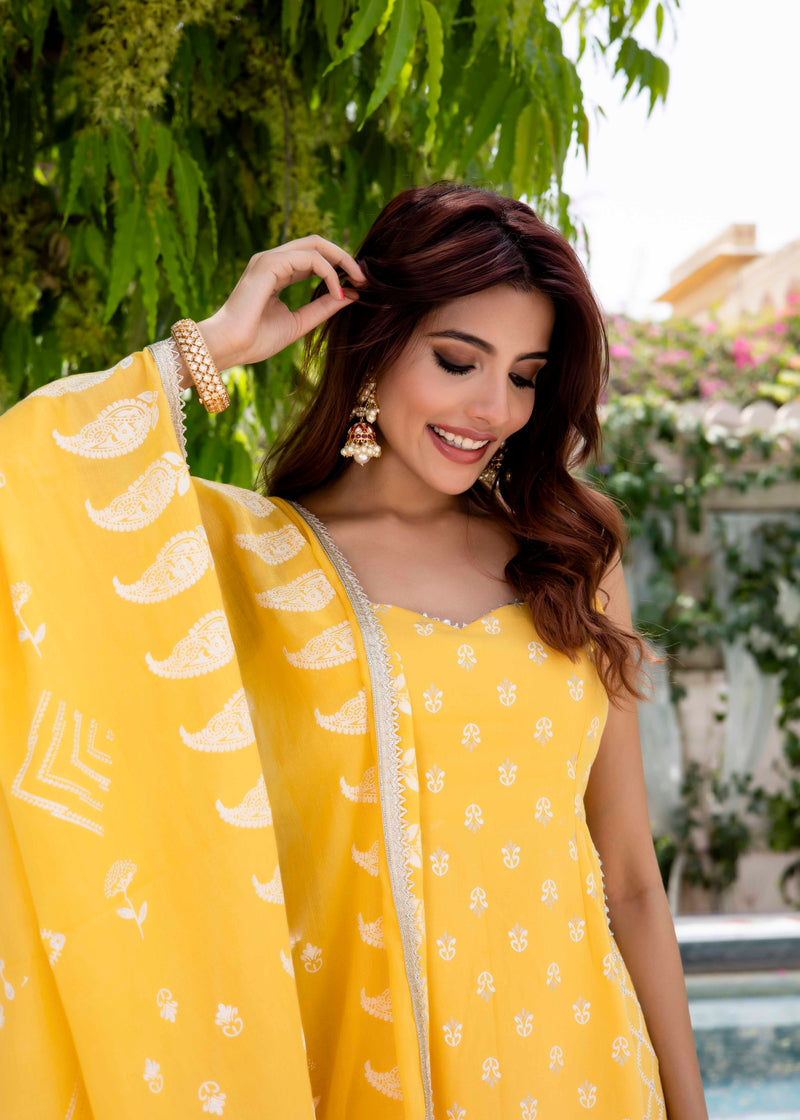 yellow festival wear sharara suit