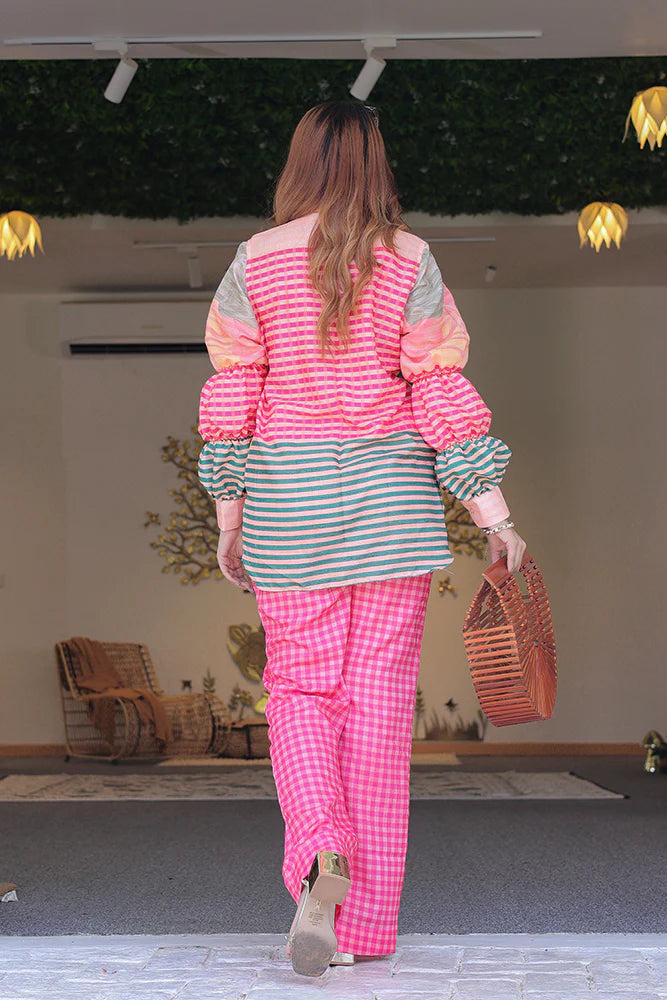 Pink co-ord set for brunch wear