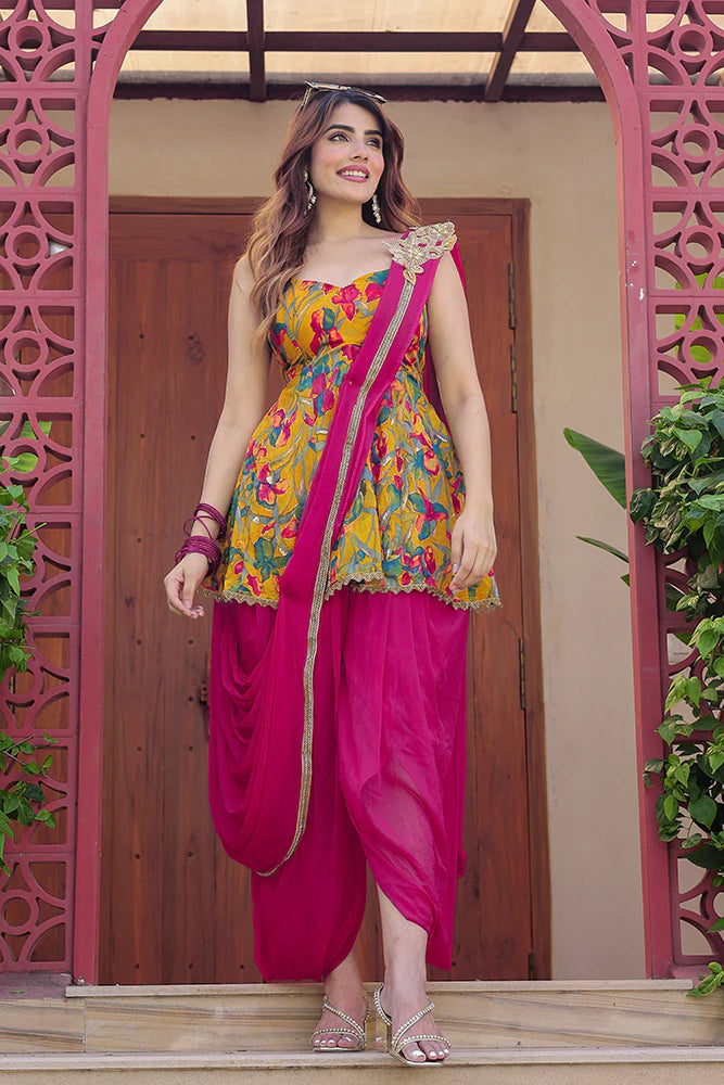 dhoti pant and crop top set