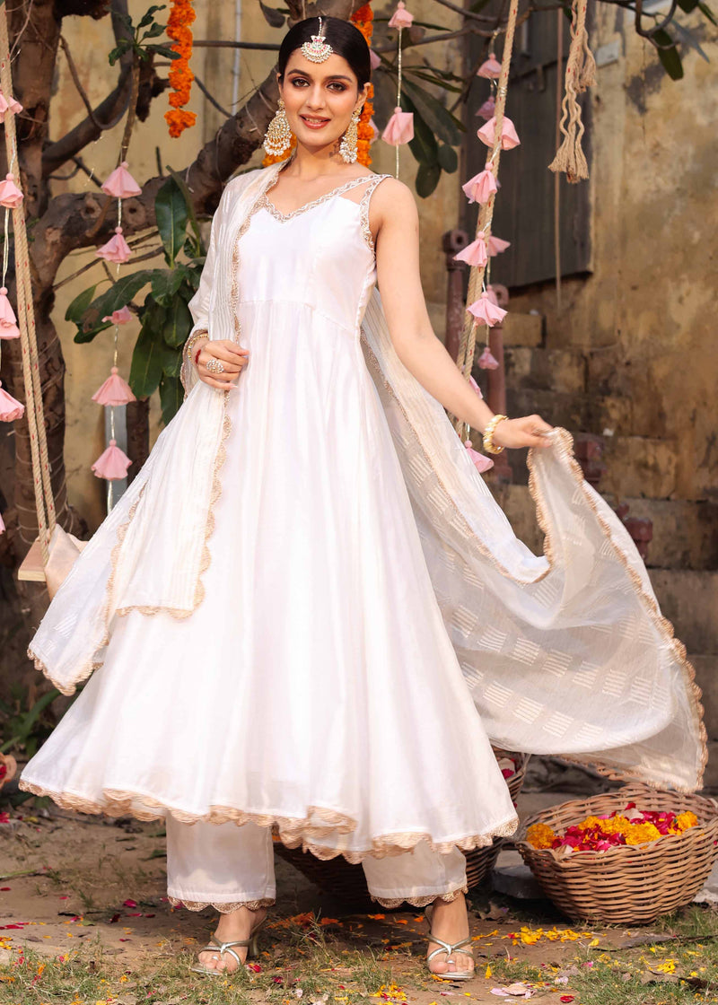 Muslin fabric Anarkali dress for women