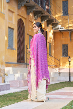 Multi-Colour Viscose Designer Cape Set