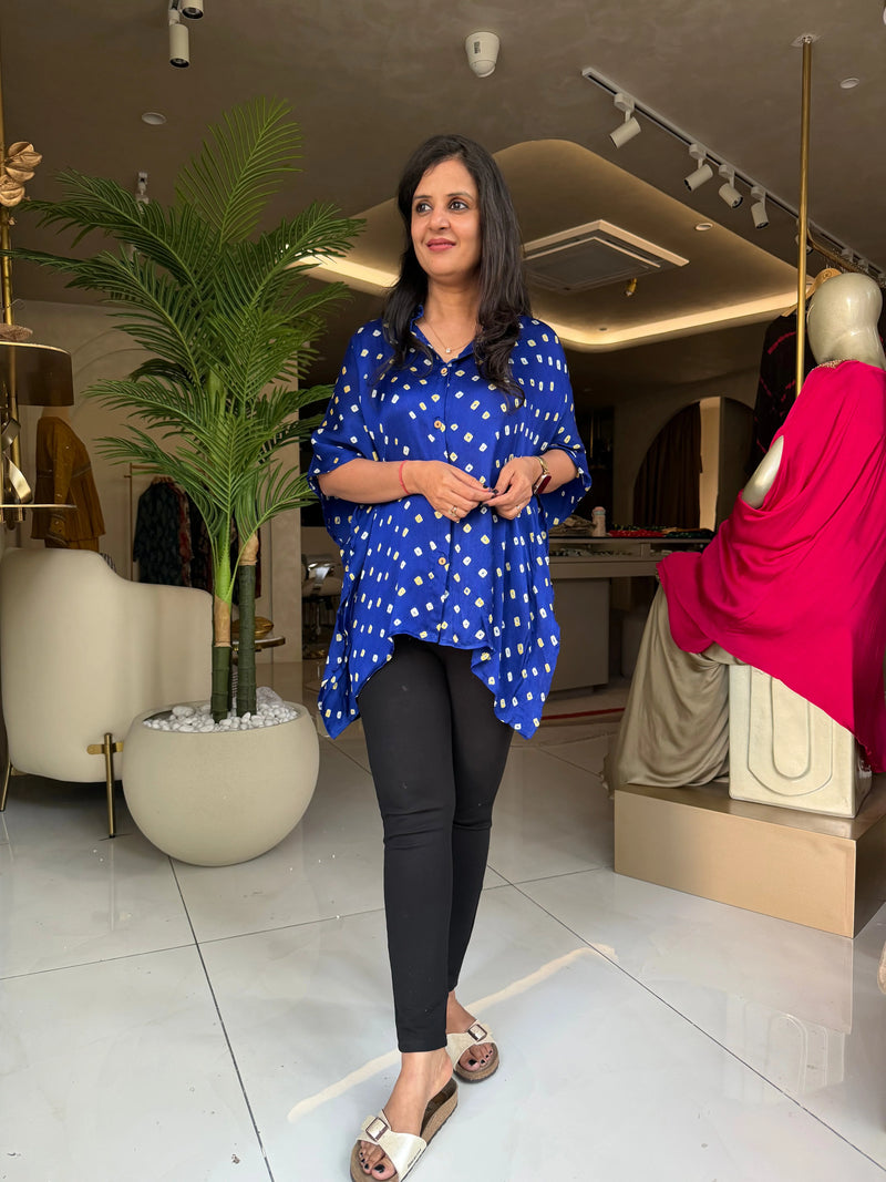 Bandhni Silk Kaftan Shirt