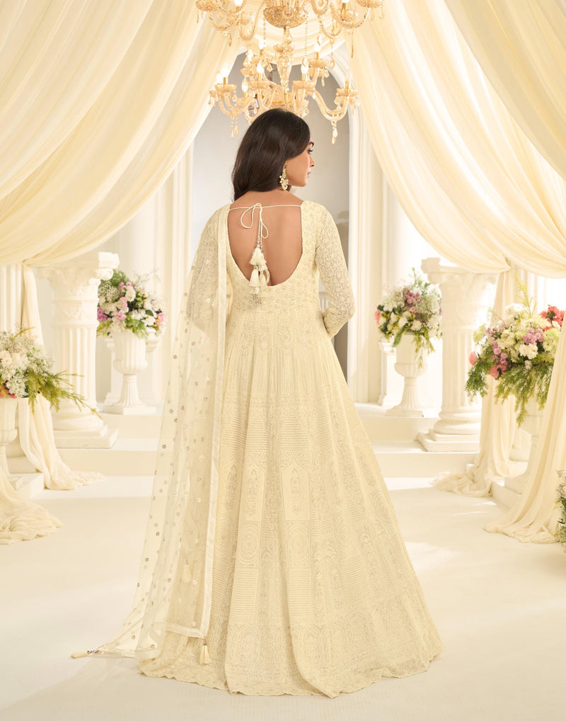 Georgette With Embroidered Gown And Dupatta Collection