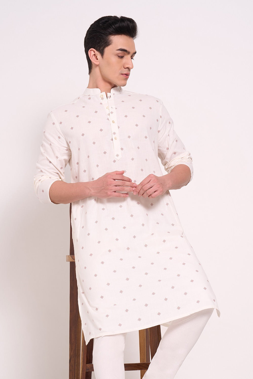 Geometric print kurta men