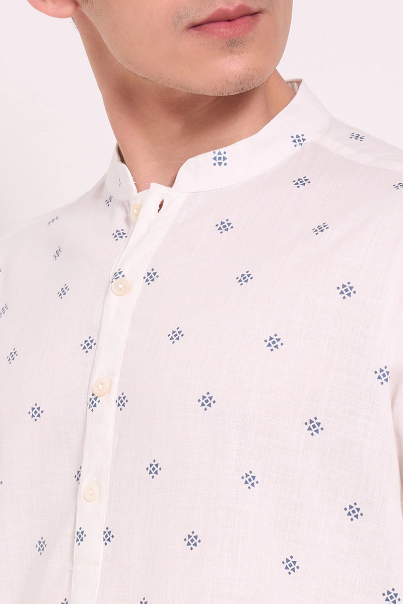 Geometric print kurta men