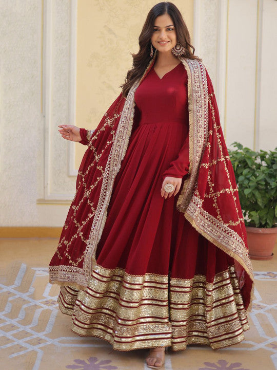 Noor Mehrunisa Embroidered Floor-Length Anarkali Suit Set