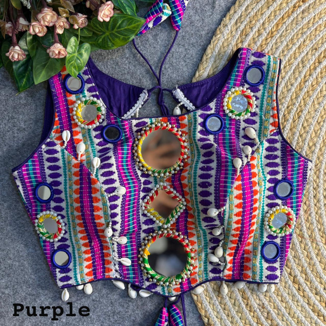 Navratri Rangmahal Mirror Work Blouse