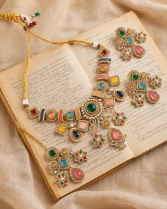 Rajmahal Rangmoti Necklace Set