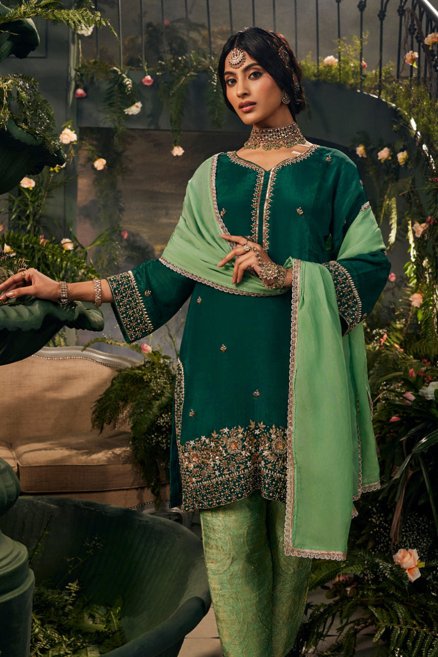 Naaz-Suit Set With Banarasi Pant