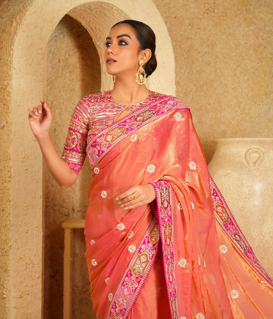 Sequins and zari work blouse