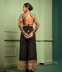 Black chinon palazzo set