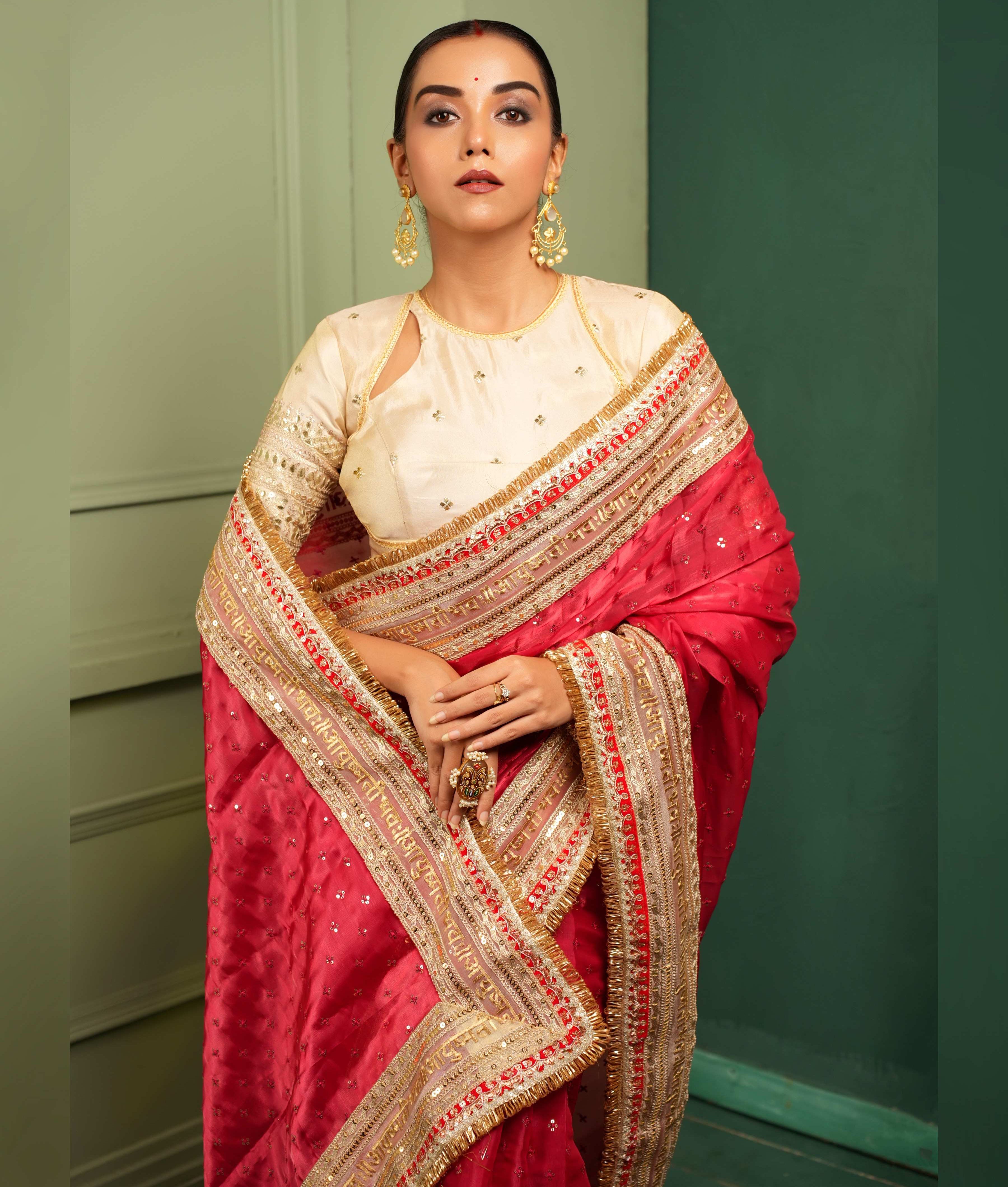Viscose tissue organza saree