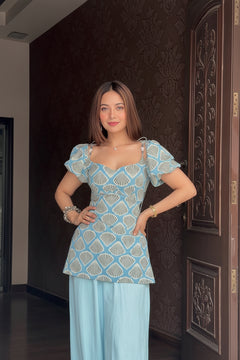 Azure Seashell Corset Top