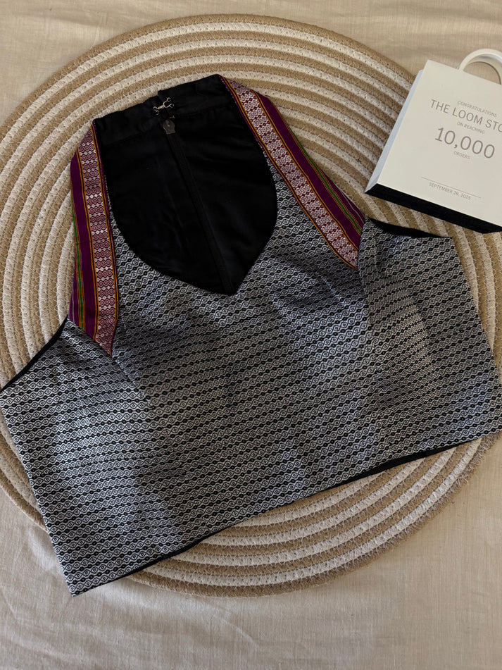 Ruhani Wine Halter Khun Blouse