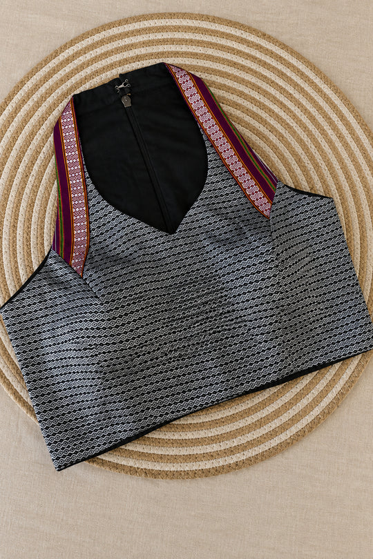 Ruhani Wine Halter Khun Blouse