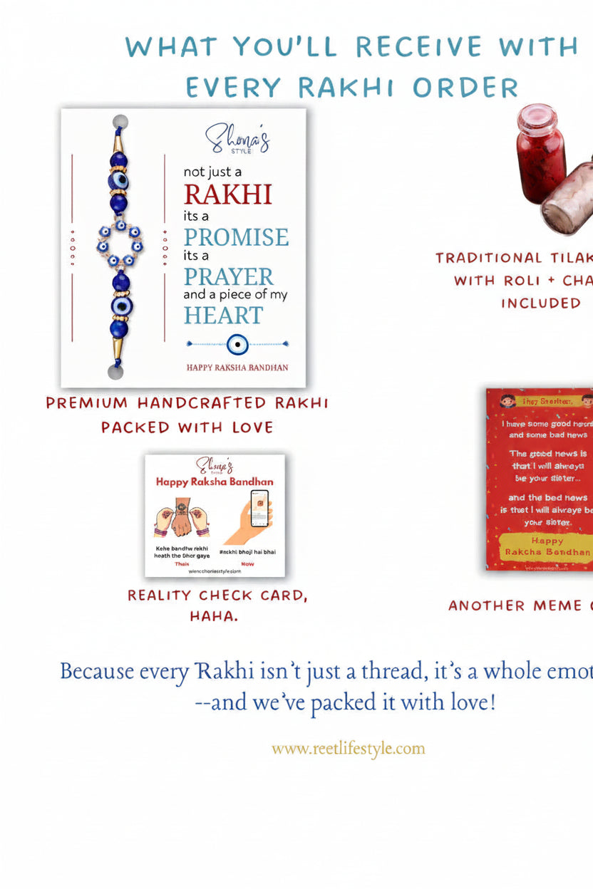 Raksha Bandhan Bhaiya Bhabhi Rakhi with Tilak Set